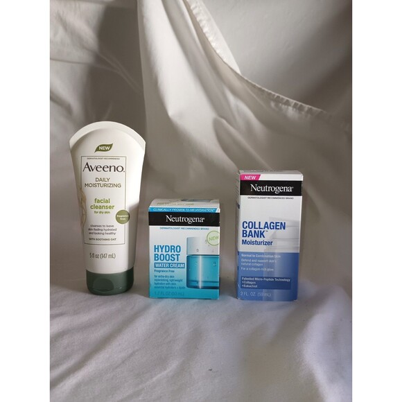 Lot Of 3 Neutrogena Collagen Bank Moisturizer Hydro Boost & Cleanser Skincare - Picture 1 of 4